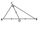 В прямоугольном треугольнике медиана, опущенная на гипотенузу, равна половине гипотенузы