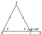 Угол при основании равнобедренного треугольника и смежный с ним внешний угол